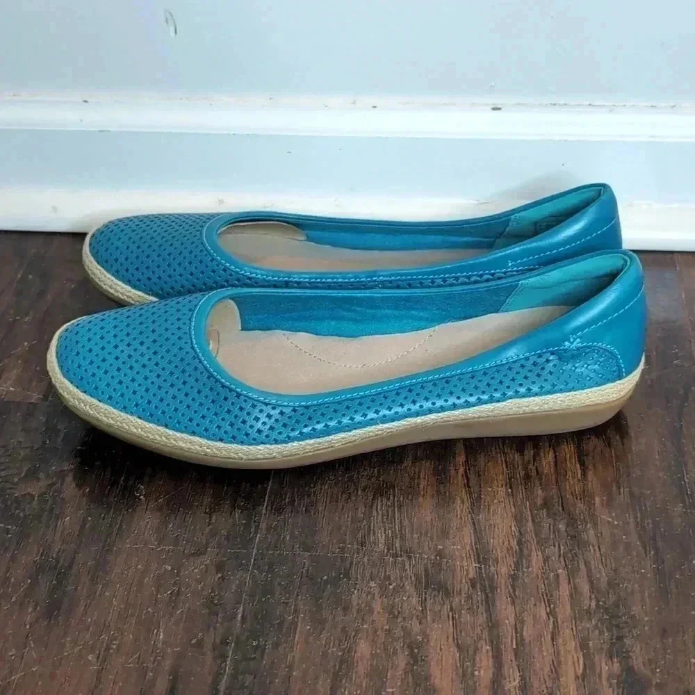 Clarks Collection Leather Espadrilles Danelly Adira Flats Turquoise